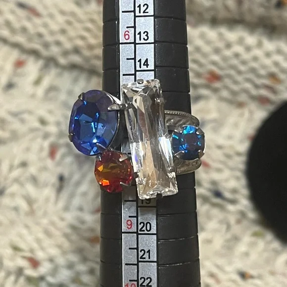 Sorrelli Blue and Red Crystal Ring - Picture 10 of 11
